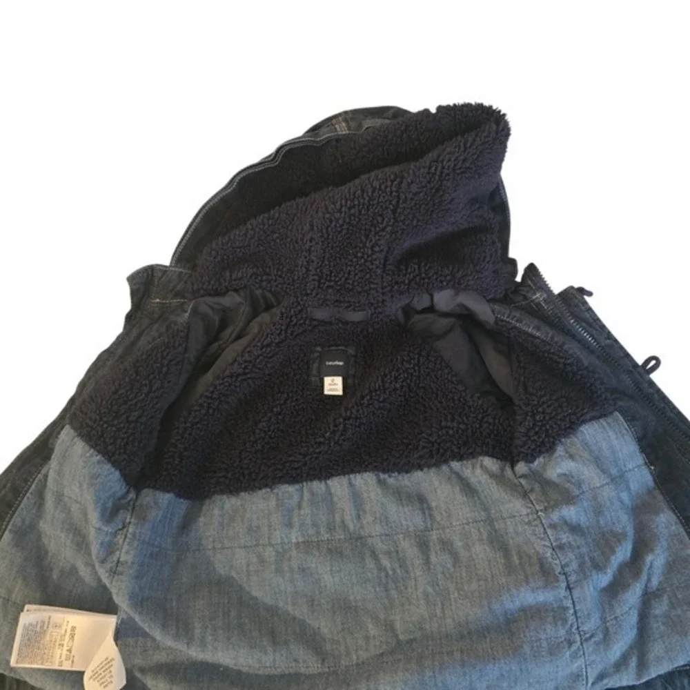 Baby Gap Toddler Boys Dark Wash Denim Sherpa Lined Jacket Blue 2‎ Years